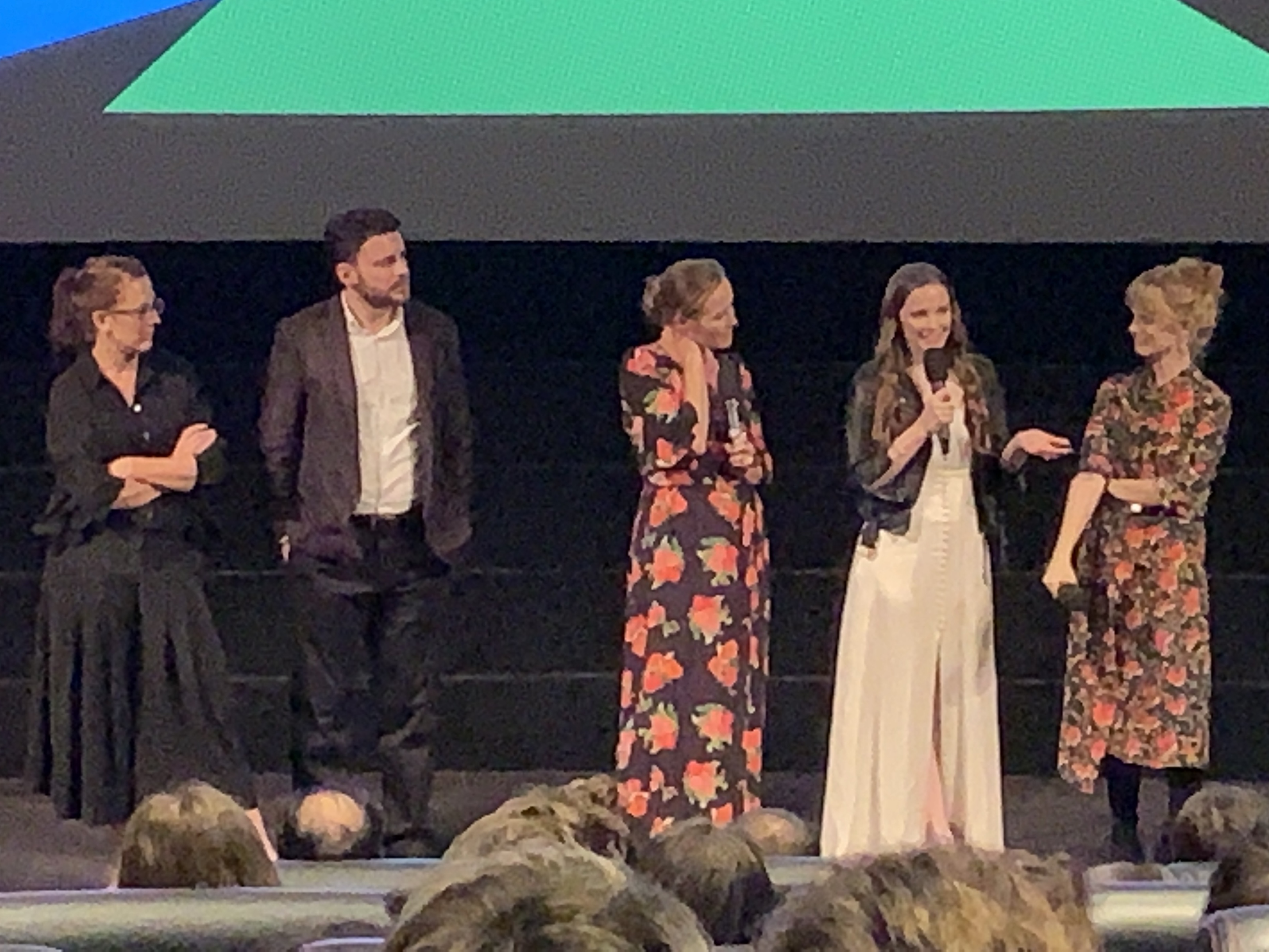 Saint Maud producers Andrea Cornwell and Oliver Kassman, actors Jennifer Ehle and Morfydd Clark and director Rose Glass at the London Film Festival on 5th October 2019